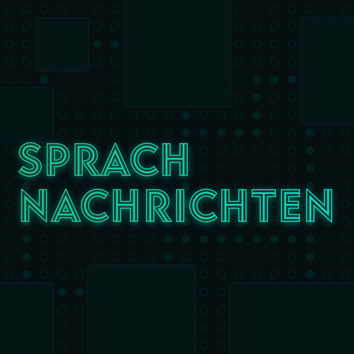 The podcast cover, saying Sprachnachrichten in green on a dark background.
