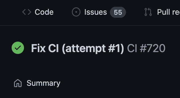 Screenshot of GitHub Actions showing successful run for commit 